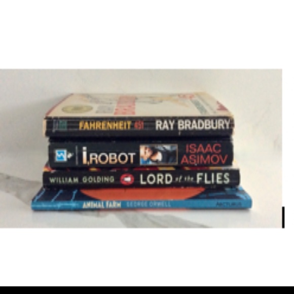 LOT of 4 Paperback Books: Animal Farm/Lord of the Flies/I, Robot/Fahrenheit 451 - Picture 3 of 7